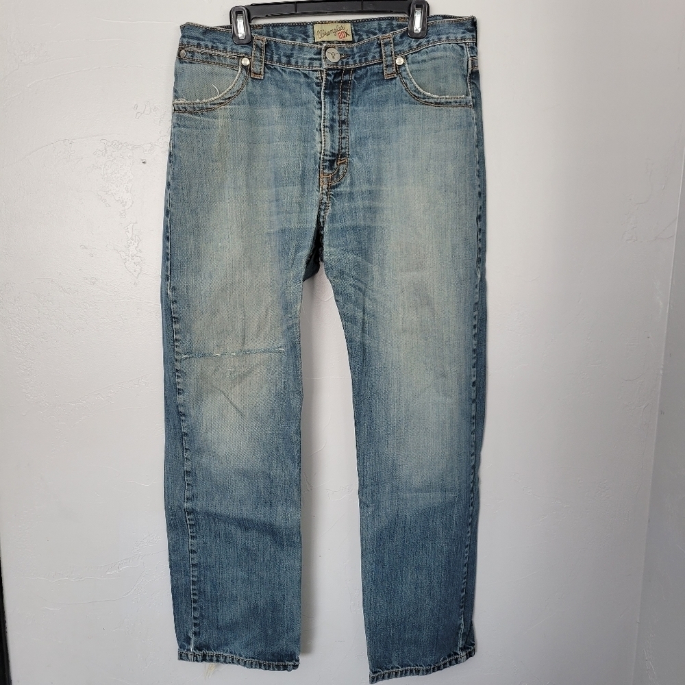 Wrangler 20X Denim Jeans Men's 36x32 Western Work Wear Casual Light Wash